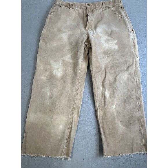 Carhartt Brown Jeans Pants Mens Size 40 Cutoff RN# 14806 Original Dungaree USA - Picture 1 of 16
